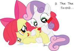 Size: 5166x3576 | Tagged: safe, artist:lockerobster, artist:quarantinedchaoz, apple bloom, sweetie belle, earth pony, pony, g4, a true true friend, crying, cute, female, filly, marker, simple background, tears of joy, transparent background, vector