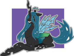 Size: 1283x968 | Tagged: safe, artist:slipe, queen chrysalis, changeling, changeling queen, g4, female, solo