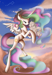 Size: 3077x4471 | Tagged: safe, princess celestia, g4, cloud, cloudy, female, solo