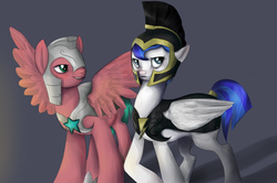 Size: 950x630 | Tagged: safe, artist:possumsketches, oc, oc only, pegasus, pony, armor