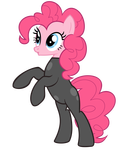 Size: 125x150 | Tagged: safe, artist:ion-death, pinkie pie, earth pony, pony, g4, catsuit, female, lowres, picture for breezies, rearing, simple background, sneaking suit, solo, transparent background, vector