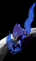 Size: 786x1316 | Tagged: safe, artist:not-think, nightmare moon, princess luna, g4, duality