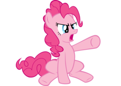 Size: 3840x2741 | Tagged: safe, artist:kyzer123, pinkie pie, g4, angry, female, simple background, sitting, solo, transparent background, vector