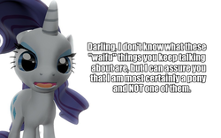 Size: 960x600 | Tagged: safe, artist:pinkie diane roosevelt phd, rarity, g4, 3d, female, gmod, reaction image, solo, waifu