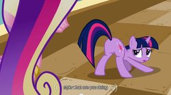 Size: 640x355 | Tagged: safe, screencap, princess cadance, queen chrysalis, twilight sparkle, a canterlot wedding, g4, mlp-captions, youtube caption