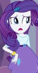 Size: 175x333 | Tagged: safe, screencap, rarity, equestria girls, g4, my little pony equestria girls, cropped, female, reaction image, solo