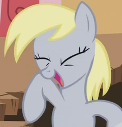 Size: 305x318 | Tagged: safe, derpy hooves, pony, g4, female, happy, silly, silly pony, solo