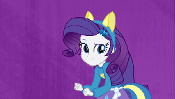 Size: 576x324 | Tagged: safe, screencap, rarity, equestria girls, g4, my little pony equestria girls, animated, check em, female, finger gun, finger guns, gif, helping twilight win the crown, solo