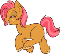 Size: 374x338 | Tagged: safe, artist:lulubell, babs seed, earth pony, pony, g4, earring, female, simple background, solo, transparent background