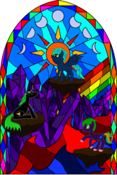 Size: 2042x3060 | Tagged: safe, artist:tritone, oc, oc only, oc:tritone, six-string, stained glass, technocolor