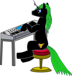 Size: 2368x2496 | Tagged: safe, artist:tritone, oc, oc only, oc:tritone, concert, keyboard, music, musical instrument, solo, synthesizer