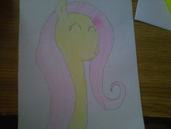 Size: 1600x1200 | Tagged: safe, fluttershy, g4, cute, female, smiling, solo, traditional art