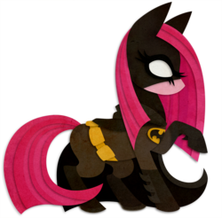 Size: 915x900 | Tagged: safe, artist:sleepwalks, pinkie pie, g4, batman, clothes, costume, crossover, female, pinkamena diane pie, raised hoof, solo