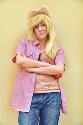 Size: 1000x1506 | Tagged: safe, artist:dasha-hm, applejack, human, g4, cosplay, irl, irl human, photo, solo