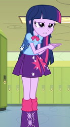 Size: 401x729 | Tagged: safe, screencap, twilight sparkle, equestria girls, g4, my little pony equestria girls, cropped, female, pointing, solo
