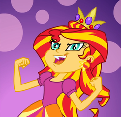 Size: 596x574 | Tagged: safe, sunset shimmer, equestria girls, g4, my little pony equestria girls, evil, fall formal, fall formal outfits, female, insanity, laughing, snapset shimmer, solo