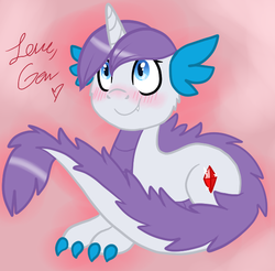 Size: 614x604 | Tagged: safe, artist:cat4lyst, oc, oc only, oc:gem, dracony, hybrid, interspecies, interspecies offspring, my little pony genesis, offspring, parent:rarity, parent:spike, parents:sparity, solo
