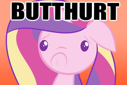 Size: 1280x853 | Tagged: safe, artist:albinon, princess cadance, g4, butthurt, caption, female, image macro, reaction image, solo