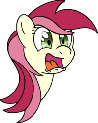 Size: 486x612 | Tagged: safe, artist:alkippe, roseluck, g4, female, open mouth, scared, simple background, solo, transparent background