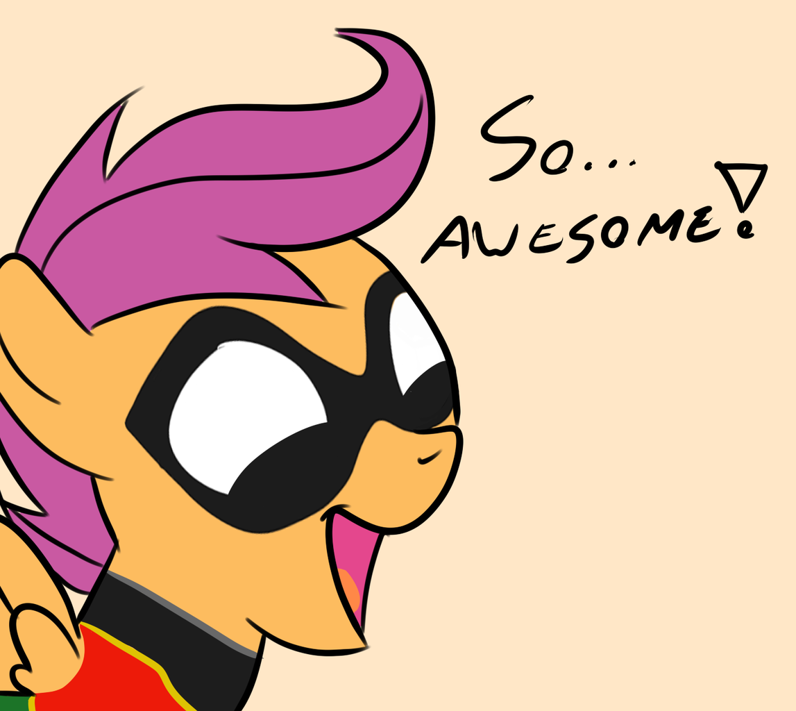 385976 Source Needed Safe Scootaloo G4 Crossover Dc Comics Female Robin Solo Derpibooru 