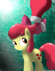 Size: 2550x3300 | Tagged: safe, artist:marble-soda, apple bloom, g4, female, ketchup, solo, wat