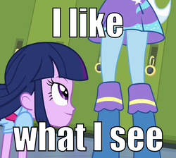 Size: 671x600 | Tagged: safe, edit, edited screencap, screencap, trixie, twilight sparkle, equestria girls, g4, my little pony equestria girls, clothes, cropped, female, legs, lesbian, pictures of legs, ship:twixie, shipping, skirt, skirt shot