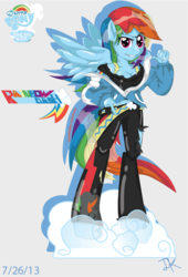 Size: 612x899 | Tagged: safe, artist:applejackv3, rainbow dash, anthro, g4, female, solo