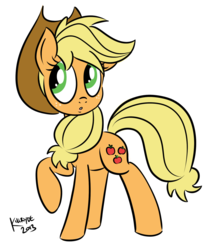 Size: 1504x1800 | Tagged: safe, artist:killryde, applejack, g4, female, raised hoof, simple background, solo