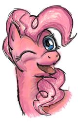 Size: 324x505 | Tagged: safe, artist:ryuulight, pinkie pie, earth pony, pony, g4, bust, female, one eye closed, solo, wink