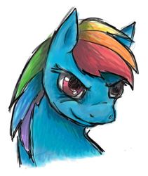 Size: 408x484 | Tagged: safe, artist:ryuulight, rainbow dash, pegasus, pony, g4, bust, female, solo