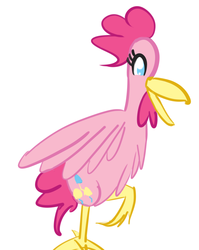 Size: 745x937 | Tagged: safe, artist:kodok37, pinkie pie, chicken, g4, female, solo, species swap