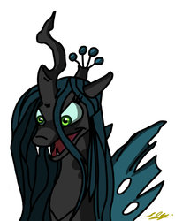 Size: 900x1138 | Tagged: safe, artist:hyphem, queen chrysalis, changeling, changeling queen, g4, crown, female, jewelry, regalia, solo