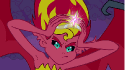 Size: 576x324 | Tagged: safe, screencap, sunset shimmer, equestria girls, g4, my little pony equestria girls, animated, big crown thingy, element of magic, female, solo, sunset satan