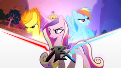 Size: 1920x1080 | Tagged: safe, artist:mikoyanx, princess cadance, rainbow dash, spitfire, g4, wallpaper