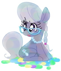 Size: 364x419 | Tagged: safe, artist:nmnkgskds, silver spoon, earth pony, pony, g4, female, glasses, pixiv, solo