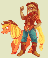 Size: 1261x1542 | Tagged: safe, artist:jununy, applejack, human, g4, humanized