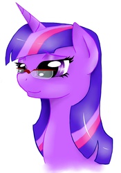 Size: 2593x3702 | Tagged: safe, artist:misskotka, twilight sparkle, g4, female, glasses, portrait, solo