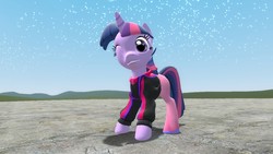 Size: 1360x768 | Tagged: safe, artist:nightsilverchelly, twilight sparkle, g4, 3d, clothes, female, gmod, solo, wink