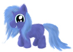 Size: 1280x908 | Tagged: safe, artist:the-laughing-horror, princess luna, g4, female, filly, fluffy, simple background, solo, woona