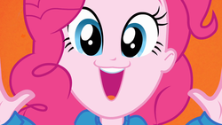 Size: 1440x810 | Tagged: safe, screencap, pinkie pie, equestria girls, g4, my little pony equestria girls, :3, faic, female, helping twilight win the crown, pinkie's catface, smiling, solo