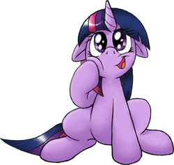 Size: 338x320 | Tagged: dead source, safe, artist:dfectivedvice, twilight sparkle, g4, colored, cute, female, floppy ears, looking at you, open mouth, simple background, sitting, smiling, solo, squishy cheeks, white background