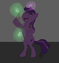 Size: 700x750 | Tagged: safe, artist:iirk, twilight sparkle, pony, g4, bipedal, dancing, female, glowstick, rave, solo