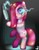 Size: 731x941 | Tagged: safe, artist:thinkingdoll, pinkie pie, earth pony, pony, g4, bipedal, female, knife, pinkamena diane pie, solo