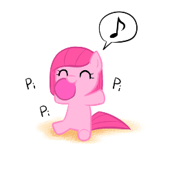 Size: 500x500 | Tagged: safe, artist:apzzang, pinkie pie, g4, animated, ask-grow-pinkie, ball, cute, daaaaaaaaaaaw, diapinkes, eyes closed, female, foal, happy, hnnng, mouth hold, music notes, solo, younger