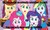 Size: 500x295 | Tagged: safe, edit, edited screencap, screencap, applejack, fluttershy, pinkie pie, rainbow dash, rarity, equestria girls, g4, my little pony equestria girls, bronybait, fall formal outfits, female, humane five, humane five's encounter, image macro, open mouth, open smile, smiling, this is our big night, yandere, yandere pie, yanderebow dash, yanderejack, yandereshy, yanderity