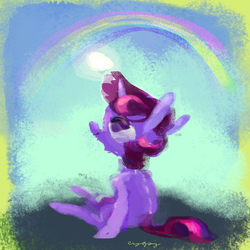 Size: 1048x1048 | Tagged: safe, artist:cutebrows, twilight sparkle, g4, female, rainbow, solo