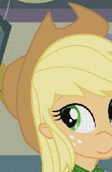 Size: 275x422 | Tagged: safe, screencap, applejack, equestria girls, g4, my little pony equestria girls, animated, cropped, female, gif, out of context, solo