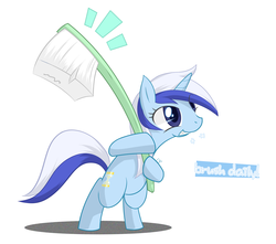 Size: 1700x1500 | Tagged: safe, artist:aurura, minuette, pony, unicorn, g4, brushie, female, pixiv, solo, toothbrush