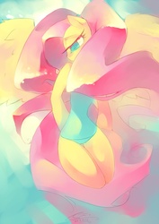 Size: 1000x1416 | Tagged: dead source, safe, artist:iopichio, fluttershy, anthro, g4, female, solo