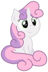 Size: 3500x5250 | Tagged: safe, artist:bobdude0, artist:pikamander2, sweetie belle, pony, unicorn, g4, absurd resolution, cute, diasweetes, female, filly, looking at something, simple background, sitting, smiling, solo, transparent background, vector